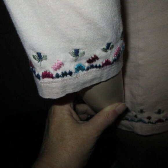 Soft Surroundings MIMOSA Blouse Size XS TOP Oversized EMBROIDERED V-Neck 3/4 - Picture 7 of 11